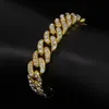 Earrings & Necklace Men's Hip Hop Jewelry Male Iced Out Bling Cuban Link Chain Bracelet Single Row Full Drill Bit Sets For Men Tris22