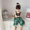 Summer Girls Clothing Conjuntos de roupas de flor de moda de moda de bebê tops   calças de lanterna floral 2pcs chiffon recém -nascido para roupas casuais g220509