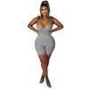 Designer Women Jumpsuits Summer Onesies Sexy lage borst Suspender strakke hoge taille heup tillen casual sport shorts rompers