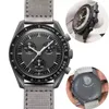 Bioceramic Planet Moon Montres pour hommes Fonction complète Quarz Chronograph Watch Mission To Mercury 42mm Nylon Luxury Watch Limited Editi251A