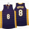 Basketball Jerseys celebrity Full embroidery high quality Black snake portrait Edition Number #8 and #24 Purple yellow