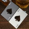 Um abridor de garrafas de poker Ace Card Casino Spade Metal Open Soda Beer Festas de Festas de Férias Portátil Tamanho do Cartão de Crédito Os abridores