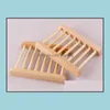 Soap Dishes Natural Wooden Tray Holder Bath Soaps Rack Plate Container Shower Bathroom Accessories Hollow Oem Available Yw75-Zwl Drop Delive