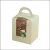 50 stks Cupcake Box met Venster en Handvat Carrier Kleine Cake Gift Container voor Bakkerij Bruiloft Party Verjaardag Levering L23 Drop Levering 2021 C