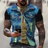 Fake Jacket Print T Shirt Skull 3d clothes Summer Trendy Short Sleeve Top Men women tees 220712