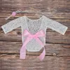 Newborn 2pcs Photography Props Christmas Baby Girl Lace Romper with Hair band Photo Outfits onesies one-piece rompers jumpsuits clothes