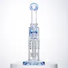 Hookahs Wholesale Inverted Showerhead Glass Bong Torus Bongs Barrel Perc Water Pipe Ratchet Perc Thick Dab Oil Rigs With 14mm Female Joint Bowl YQ02