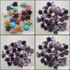 Charms Amethyst Crystal Five Point Star Shape Stone Pendants för DIY Jewelry Making Wholesale Drop Delivery 2021 Fynd Com Yydhome Dhyf0