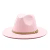 Top kapakları klasik İngiliz fedora şapka erkek kadın taklit yün kışa keçe şapkalar moda caz chapeau wholeball255o