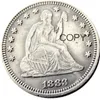 US 1845-1890 Sitzender Freiheitspfeil Vierteldollar Handwerk versilbert Kopiermünzen Metallstempel Herstellung Fabrikpreis