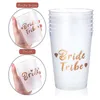 Team Bride Cups Bridal Shower Party Plastikowe Rose Gold Picie Bachelorette Ken Wedding Decor Dostaw 220811