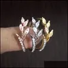 Pierścienie zespołowe biżuteria kształt liści sześcien cyrkon Wysokiej jakości palec ślub dla kobiet prezenty modowe Hurtowe dostawa 2021 Ki5uh