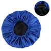 Adjustable Satin Silk Bonnet Double Layer Night Sleeping Cap for Women Curly Hair Springy Head Cover Hair Accessories