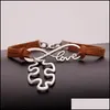 Charme Armbänder Schmuck Autismus Bewusstsein Puzzle Stück Unendlichkeit Liebe Wunsch Veet String Seil Wrap Armreif Für Frauen Männer Mode Freundschaft drop