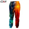CJLM MAN شخصية ملونة 3D سروال سروال مسطحات كاملة المطبوعة Harajuku stary sky سراويل الرجال بيع 220622