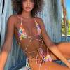 Zrtak Bikinis Sexy String ضبط ملابس السباحة نساء بدلة حمام مثلث كوب بيكيني مجموعات ثونغ الرسن Micro Swimsuit ضمادة 220504