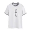 Men's T-Shirts Athletic Tops For Men Long Sleeve Mens Summer Personality Threaded Cotton Letters Round Neck Men's T Shirts PackMen's T-S