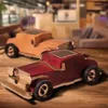 Designer de luxo quente alto -falante Bluetooth Wooden Retro Old Car Caixa de som sem fio com cartão TF USB AUX FM Radio