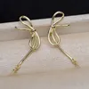 Dangle Chandelier Meibapj Natural Freshwater Pearl Classic Bow Knot Drop Earrings Real 925 Womendang을위한 Sterling Silver Fine Charm Jewelry