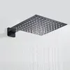 Batio negro de acero inoxidable Ultrathin 2 mm 8/10/12 pulgadas de techo de pared cuadrada de lluvia redonda de ducha