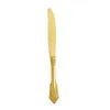 Vintage Western Gold and Silver Splated Cutlery Set Noży w Forki łyżeczki łyżeczki Zestaw Złote Luksusowe zastawa stołowa