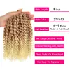 Kinky Curl Kısa Saç Modeli 8 inç 3pcs/Paket Afro Künky Twist Saç Sarışın Yumuşak Sentetik Tığ Örgüsü Saç Uzatma LS05