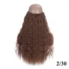 24 inch lus Micro Ring Hair Extensions Fish Line Hairpieces No Clip Synthetische groothandel nepharen