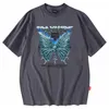 Męskie koszulki Summer Men Hip Hop Tshirts Streetwear Butterfly T-shirt 2022 HARAJUKU BAWIEDKOWY KRÓTKOWY MOSINE