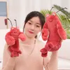 Novo boneca engraçada de boneca Intresting Simulation Sea Anime Red Lobster Caranguejo recheado Cabelo curto Princho de brinquedo Presentes de aniversário para crianças LA490