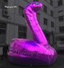 Balloon cobra gonfiabile viola personalizzato 6m Air Blow Up Modello di scultura a serpente arricciata per decorazione da palcoscenico di carnevale