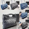 HPB Bleu Gris Denim Sac Designer Sacs À Bandoulière 5A Chaîne De Cowboy Grand Sac Fourre-Tout De Luxe Crossbody Classics Embrayage Totes Purse