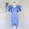 Plus Size Kleider Frauen Korsett Kleid Perlen Sexy V-Ausschnitt Bodycon Rüschen Kurzarm Abend Geburtstag 3XL Damen Afrikanische Sukienka Echm22