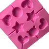 Moldes de cozimento Amor cinco pointed estrela Silicone Lollipop moldes de silicone Bolo molde sem vara rrb14635