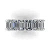 Eternity Full Emerald cut Lab Diamond Ring 925 sterling silver Bijou Engagement Wedding band Rings for Women men Charm Jewelry278T2831163