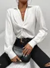 Damen-Blusen, Hemden, Damen, Revers, Vintage-Stil, bedruckt, Frühling, Damen, High Street, Party, Club, modisch, Tops, T-Shirt, Umlegekragen, Langarm, Blou