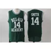 Costurado The Fresh Prince of Bel-Air Academy Basketball Jerseys College # 14 Will Smith Jersey Mens Preto Verde Amarelo Bel-Air 25 Carlton Banks