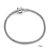 Diámetro ajustable 17-21cm Color plata Diy cadena de serpiente pulseras de dijes finos para mujeres regalos de joyería 3mm