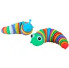 DHL Gratis HotSale Creative Articulated Slug Fidget Toy 3D Pedagogisk Färgglada Stress Relief Gift Leksaker För Barn Caterpillar Toy