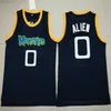XFLSP # 0 molpe alien monstars donkerblauw borduurwerk gestikt basketbal jersey