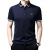 Estate Uomo Polo Manica corta Solido Camicia casual maschile Filamento di viscosa di alta qualità Abbigliamento uomo Polo per il tempo libero AG208 220614