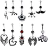 YYJFF AQ10-001 Belly Navel Button Ring Mix 10 Styles Aqua.Colors 10 PCS Crown Dream Catcher Owl