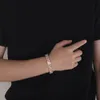 New Fashion Charm 10mm 3 Zirconi con 3 cuori Bracciale Rame Rame intarsiato Zircone Bracciale Hip Hop a catena singola per donne e uomini regali gioielli amante