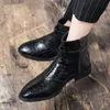 Martin Boots Men Shoes Pu Solid Color Classic Fashion Disual Disual Casual Crecodile Pattern Posture Build Boots Cp052