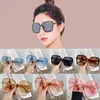 Occhiali da sole 2022 Rice Nail Square Round Face Ladies Anti-ultravioletto Wild Jelly Uv400 Eyewear Sexy Female