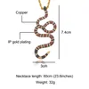 Kedjor Statement Coral Snake Hänge Halsband Kvinnor Män Hip Hop Smycken Bling Cubic Zirconia Chain GiftChains Godl22