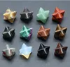 Stone naturale Merkaba Star Rosa Quarzo Crystal Ornamenti di Chakra Manico a mano Decorazione Casa Accessori per collana in pietra fai -da -te