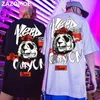 ZAZOMDE Hiphop tees shirt Panda print katoen korte mouw losse cool mannen t-shirt casual o-hals Zomer heren Punk t-shirt Mode 220621