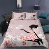 Fairy Girl with Wings Bedding Set Floral Fjärilar Personlighet Däcke Cover Colorful Ballet Pudowcase Bedroom Decor