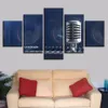 Silver Microphone Recording Studio Canvas HD Prints Posters Home Decor Wall Art Pictures 5 Pieces KIT Paintings No Frame