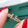 T Ring Family Doble apertura completa Diamond Sterling Silver Sild 18k Rose Gold -Type Pareja Seiko Categoría